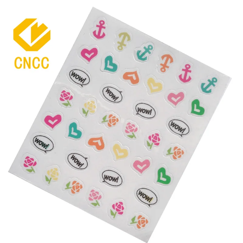 Hot Selling PVC Nail Decor Self Adhesive Kids Nail Foil Sheet Sticker Cartoon Letter Girls Nail Sticker