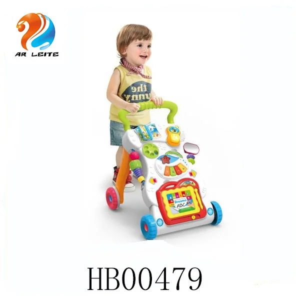 Multi Functional Kids Early Educational Toy Painting Toys Musical Keyboard Learning to Walk Baby Push Walker with White Board