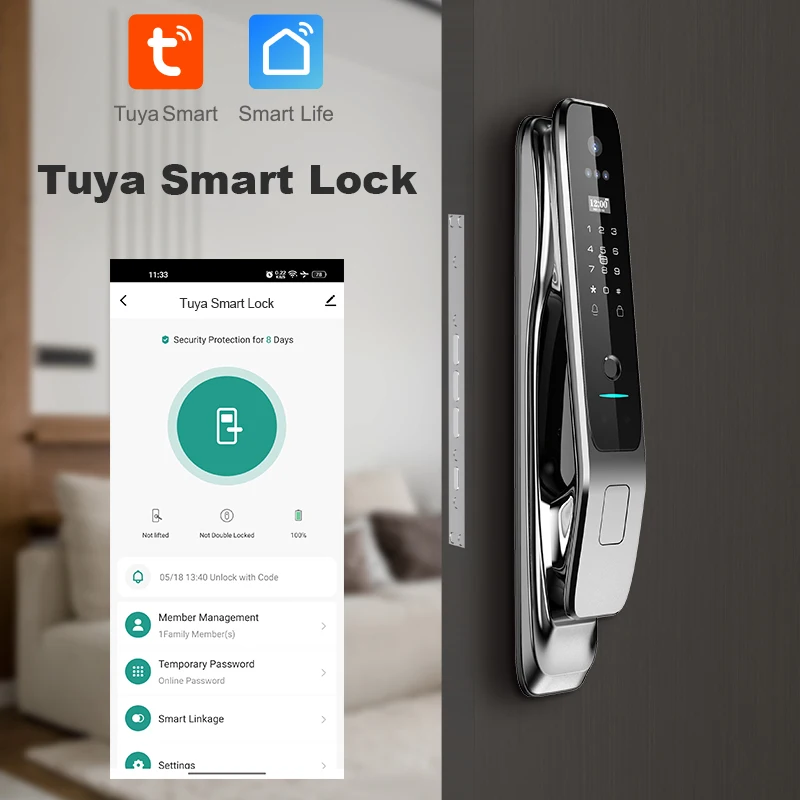 TYSH Smart Door Lock Fingerprint Digital Wifi Lock Smart Lock With Camera Monitor Send Photo To Phone