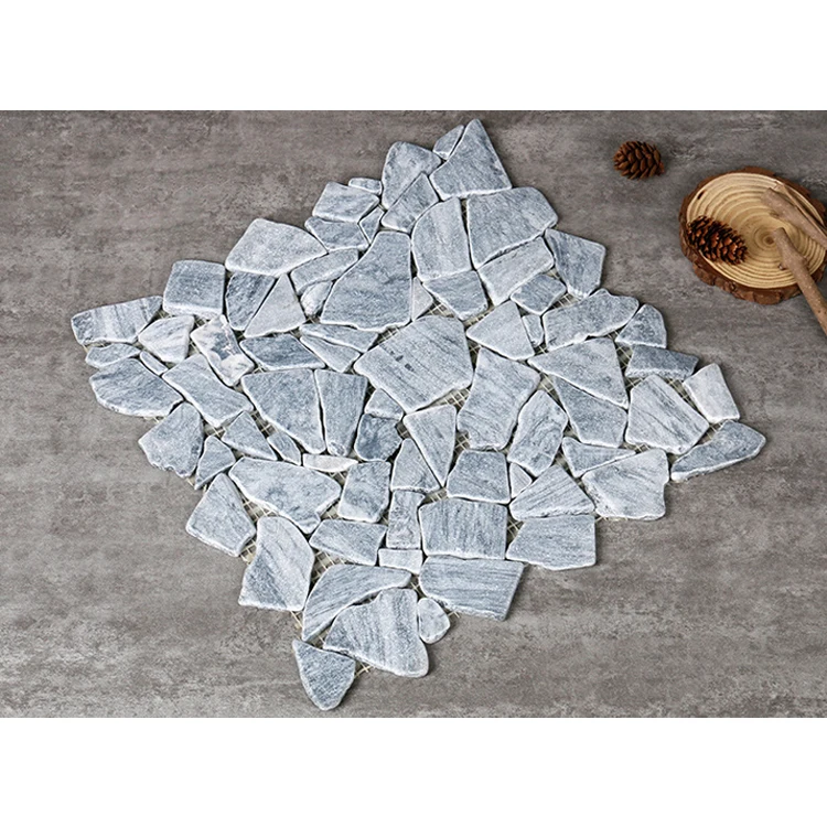Crazy stone random cut marble mosaic tiles irregular interior wall decorative exterior decor wall stone tile