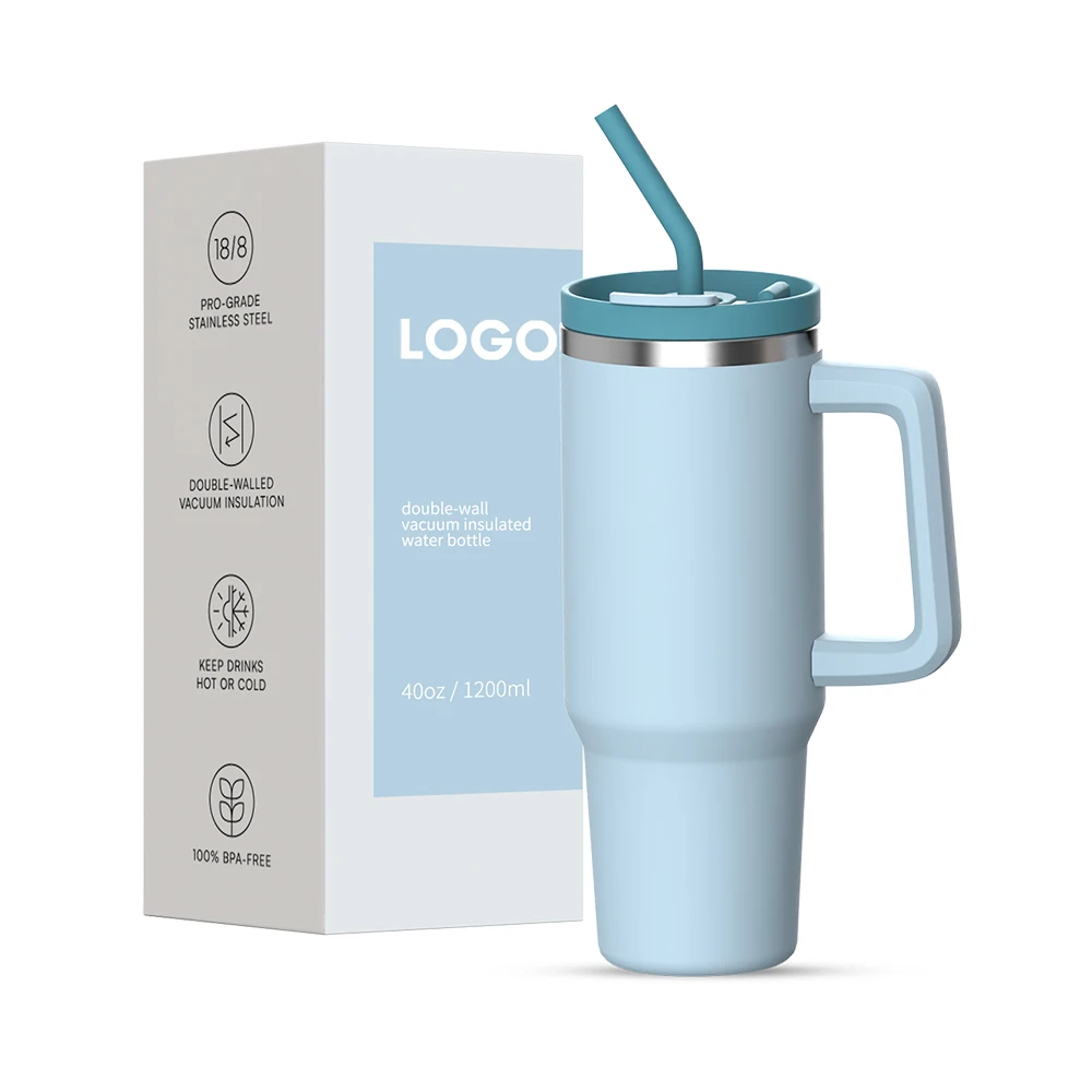 2024 New Design Stainless Steel 40oz Coffee Tumbler With 2-In-1 Lid Vacuum Double Wall Mugs