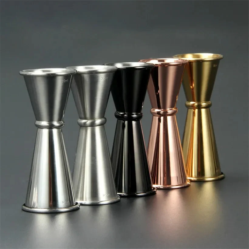 Bar Tools Stainless Steel Measuring Cups Metal Food Contactable Jigger Copper 30/60 ml Cocktail Bar Shot