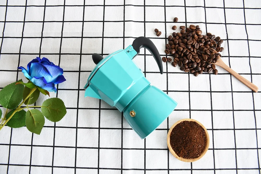 Color Classic 6 Cup Capacity Aluminium Stovetop Italian Moka Espresso Maker