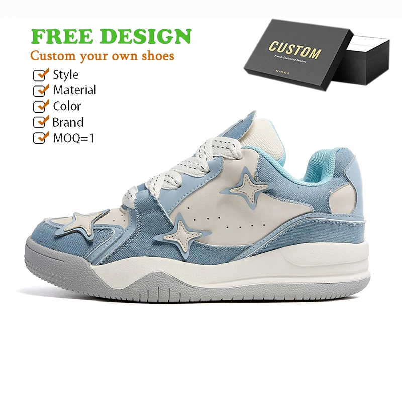 Shoes Supplier Wholesale Custom Logo Sneakers Printing No Minimum Good Quality Cheaper Price Chunky Men Low Moq Custom Sneakers