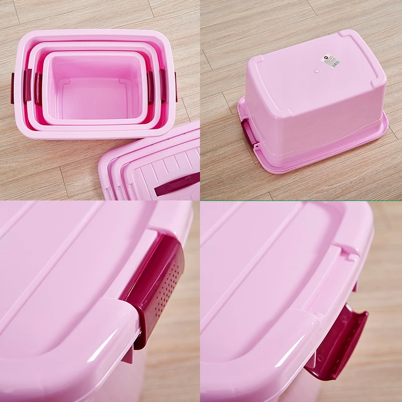 
Factory made strong heavy duty plastic storage box with lid,colorful storage container stackable storage bins 