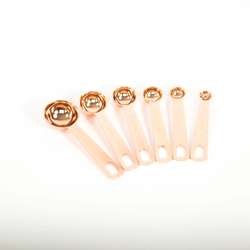 
Dropshipping Amazon popular food grade professional rose gold stainless steel coffee cake measuring spoon 