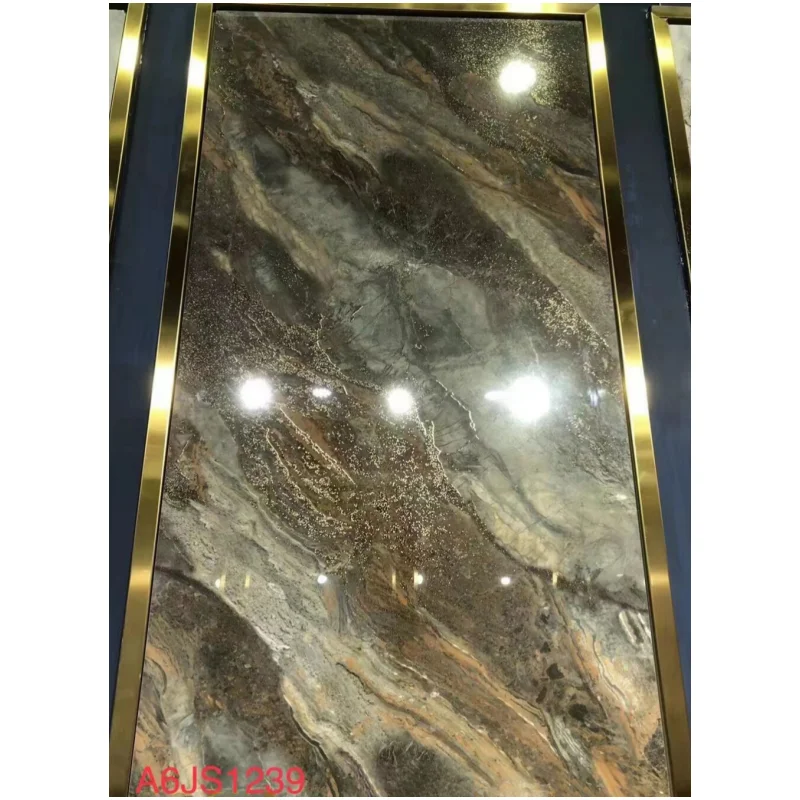 Wholesale price Factory High Gloss Lixury Gold Marble Look Porcelain Floor Tiles Polished Glazed Tile 600x1200