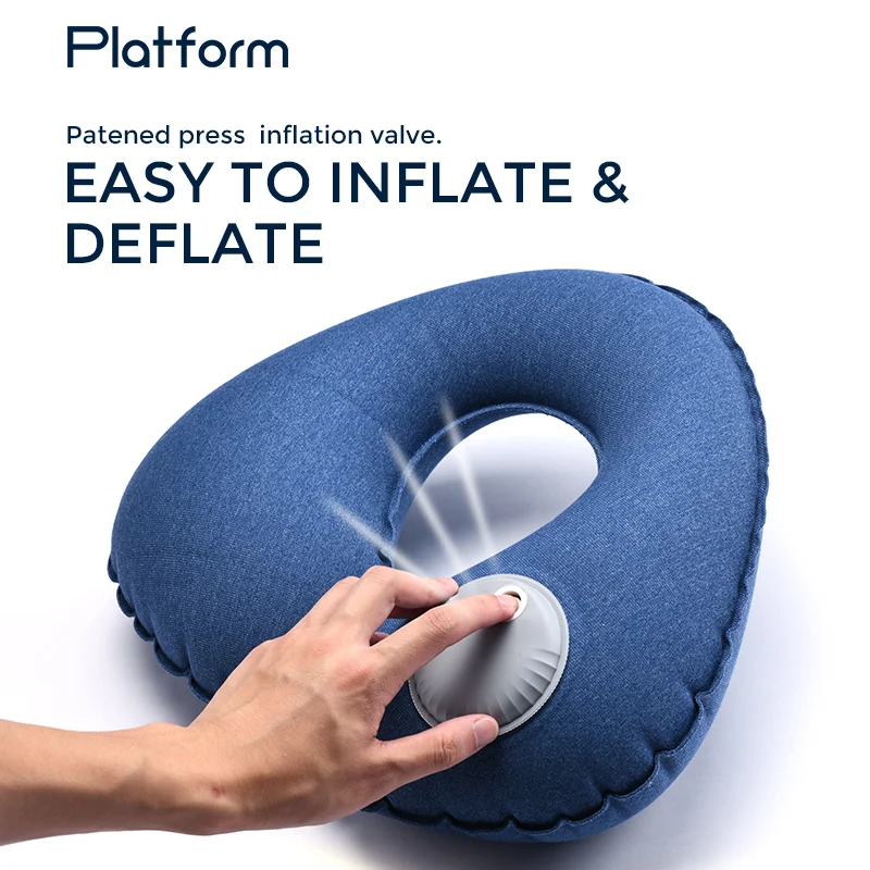 
Printed U shape inflatable neck pillow Foldable Inflating Light Weight Inflatable Pillow 