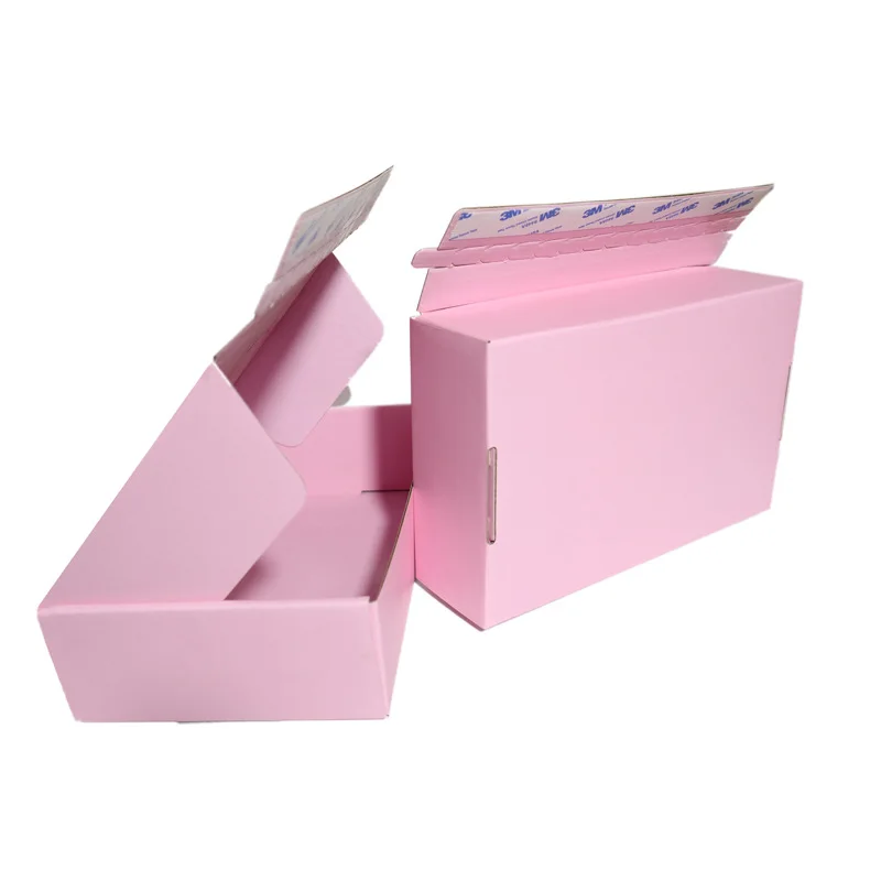Cheap Printed Custom Self Sealing Shipping Box Mailer with Tear Strip Box for Lash Wig Clothing Shopping Packaging Carton Boxes