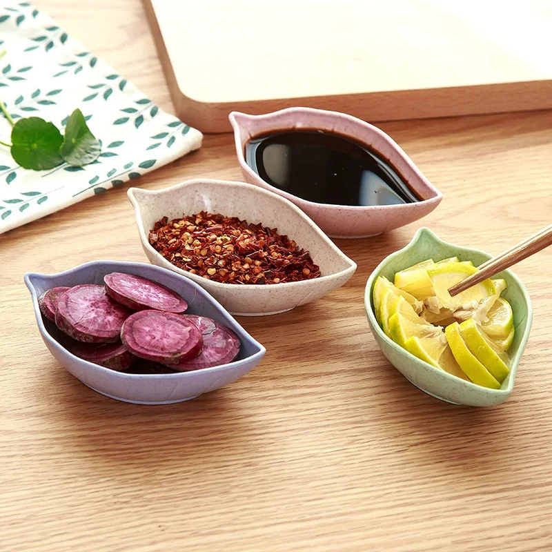Cute Wheat Straw Seasoning Sauce Dish Dining Small Creative Kitchen Tableware Snack Plate Dish