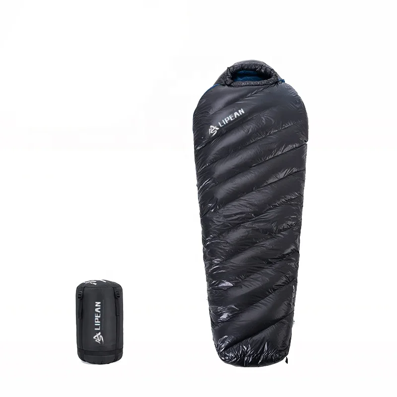 Customize Logo 190T Polyester Pongee For Camping Electric Battery Heated Goose Down Warm Hiking Sleeping Bag