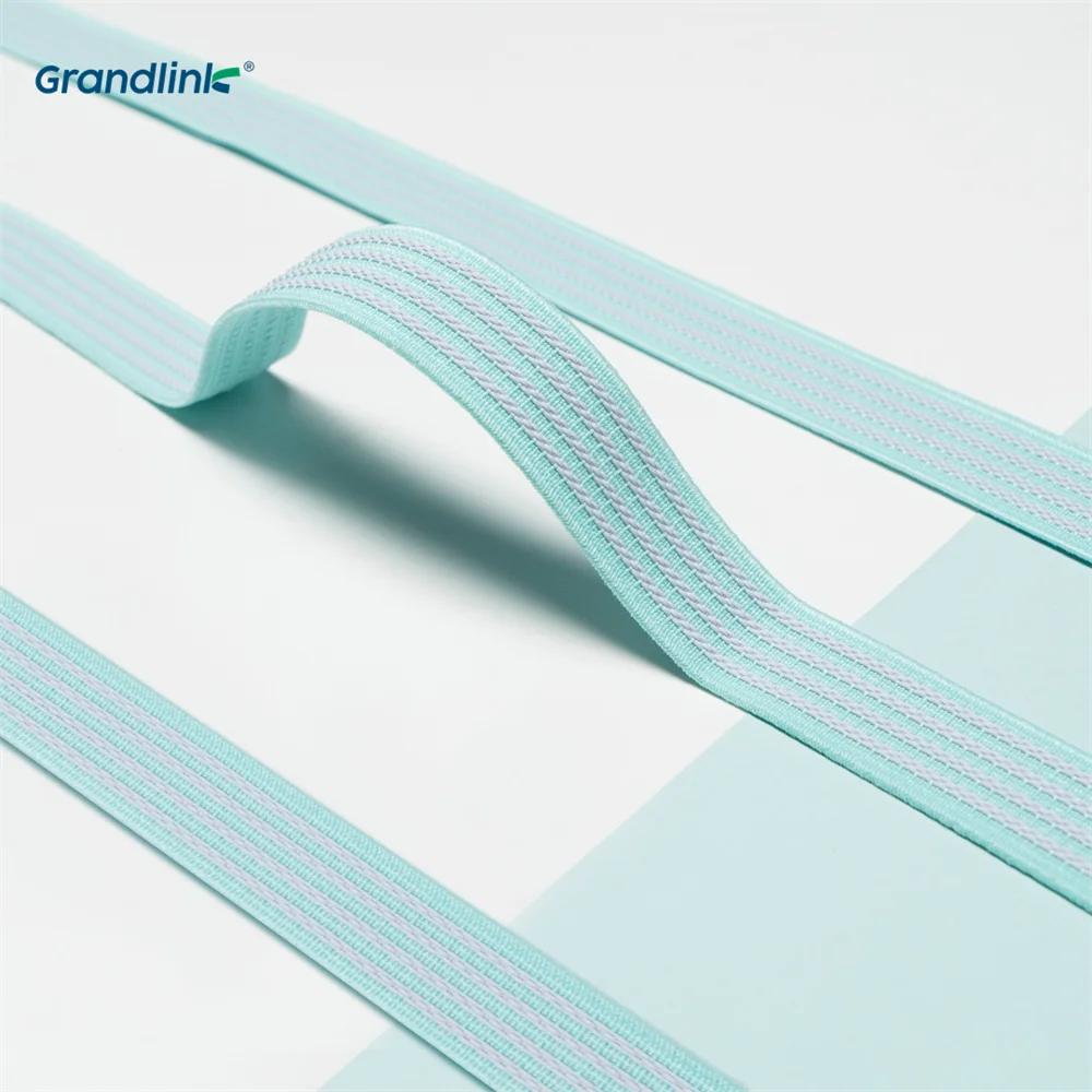 Custom Color Shape Glue Dropping Elastic Band Anti Slip Woven Soft Underwear Shorts Waistband Belt Silicone Elastic Band