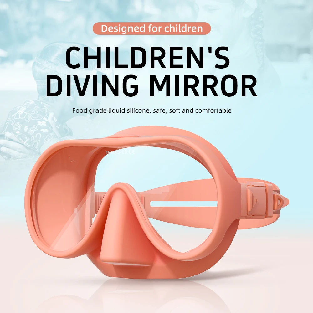 Anti Leak Kids Swim Diving Goggles Glasses Snorkel Gear children Tempered Glass Snorkel Diving Mask frameless