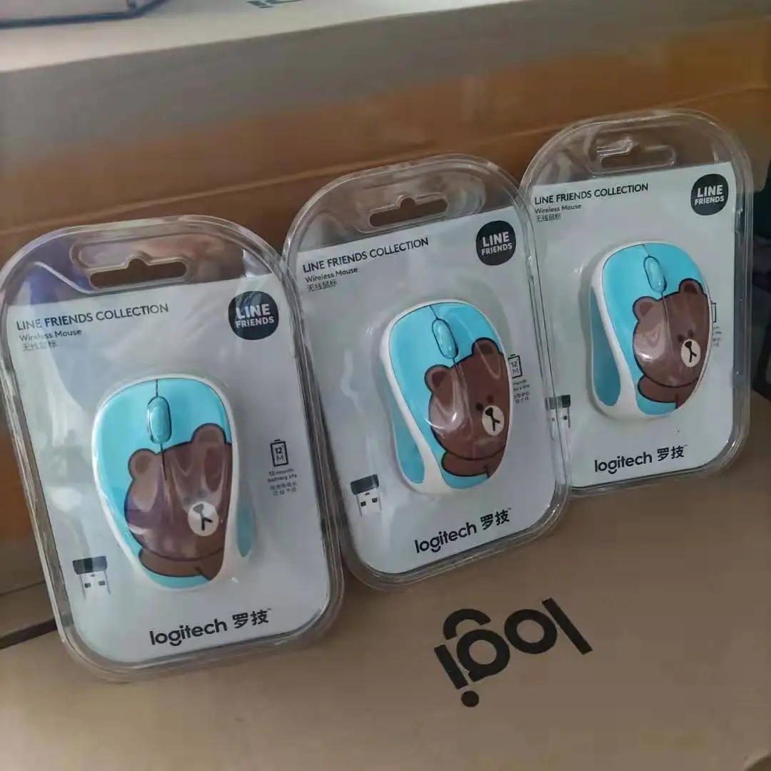 Мышь Logitech Line для друзей мультяшная беспроводная мышь тройная совок мороженое