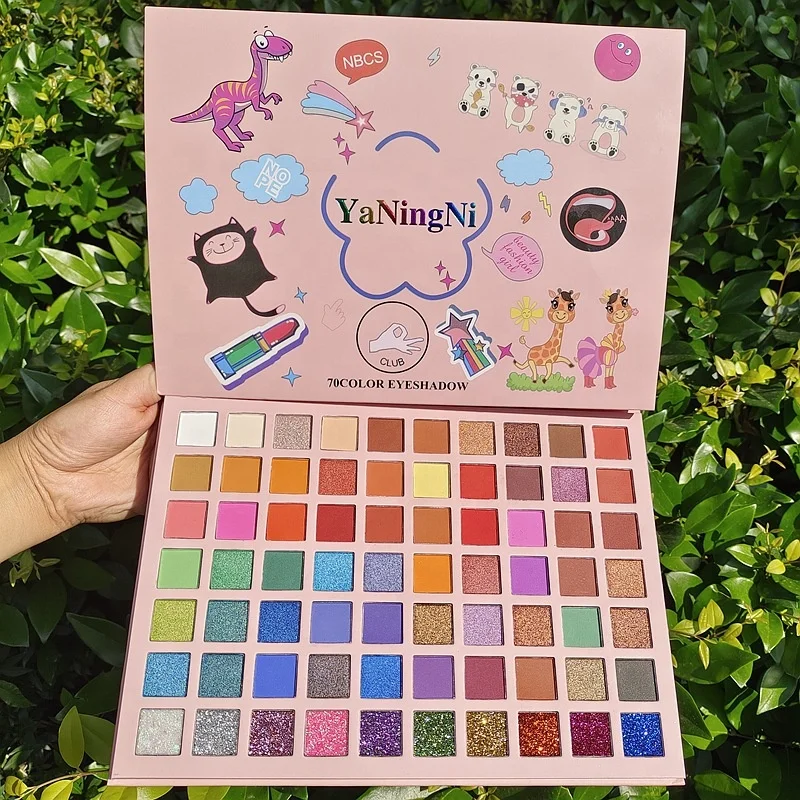 70 colors talc free eyeshadow COS custom makeup eye shadow palette private label matte shimmer vegan square eyeshadow palette