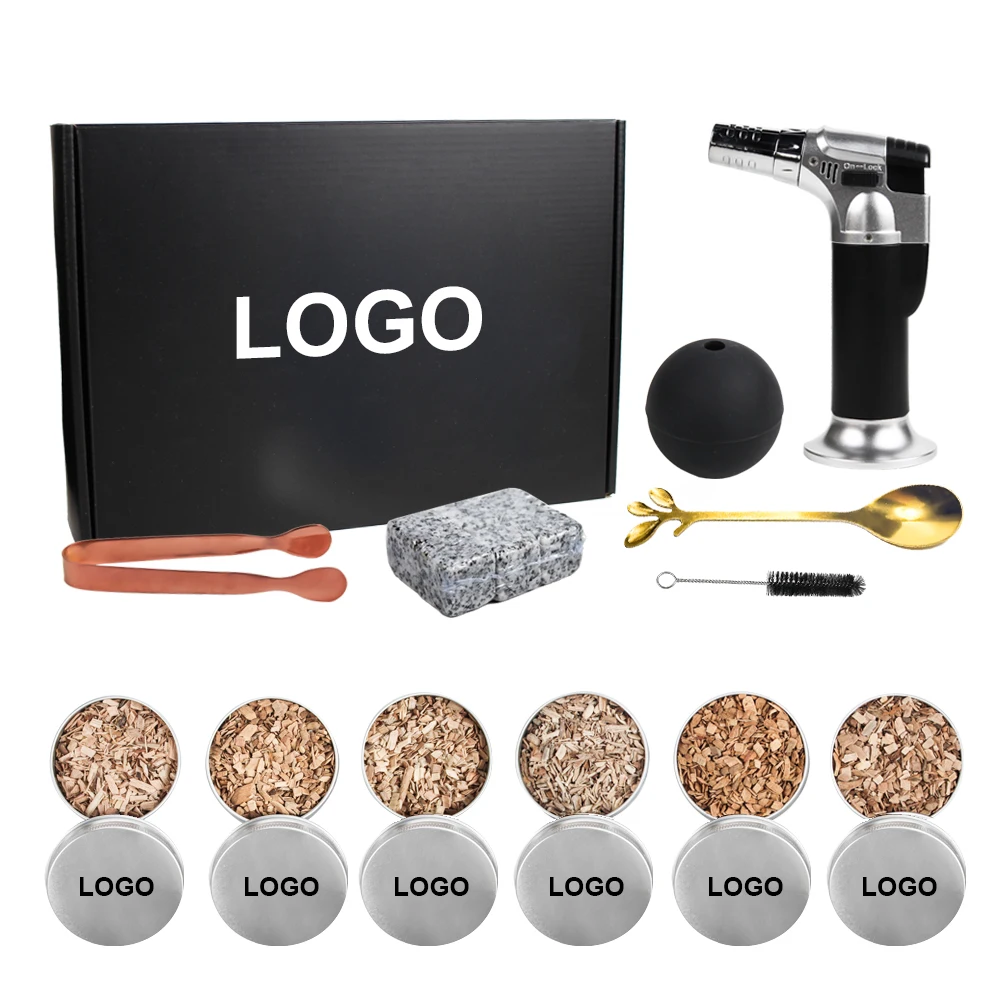 Promotional holiday gifts flavour blaster pro whisky cocktail smoker kit with torch and wood chip