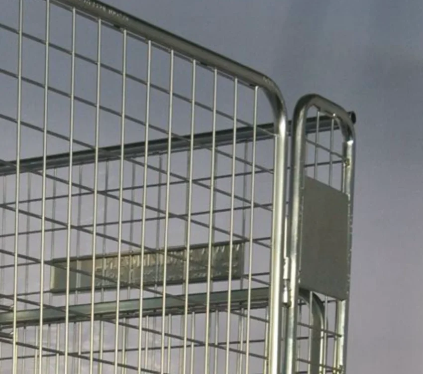 BHK7 Logistics Steel Stackable trolley cage wire mesh container