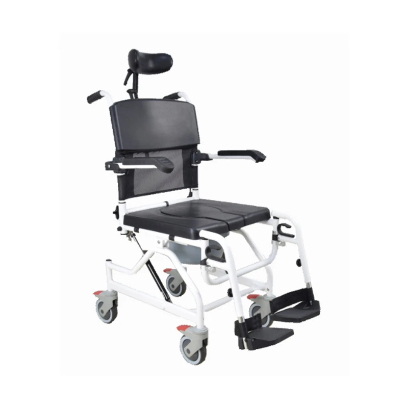
Easy assembly light Aluminum wheelchair Reclining Folding commode chair 