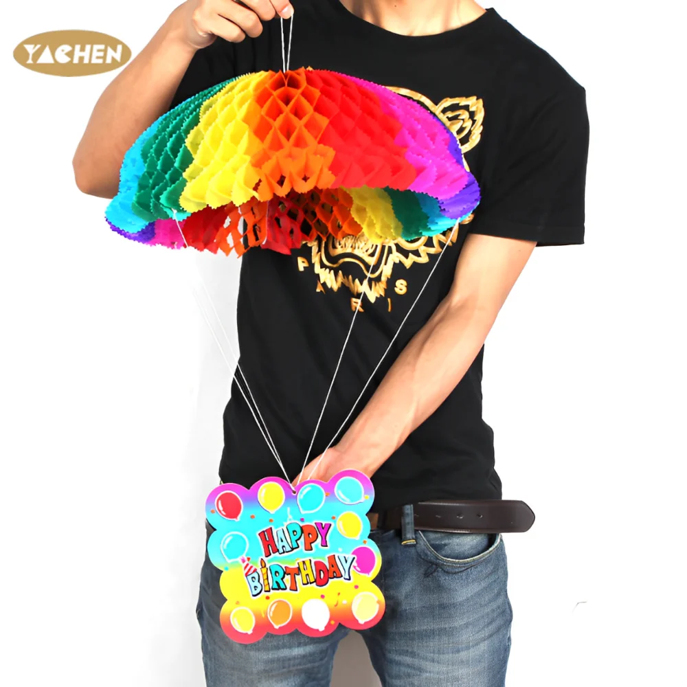 YACHEN Colorful Handmade Rainbow Honeycomb Balls Paper Lanterns Paper Fans for Kids Birthday Party Decoration Supplies