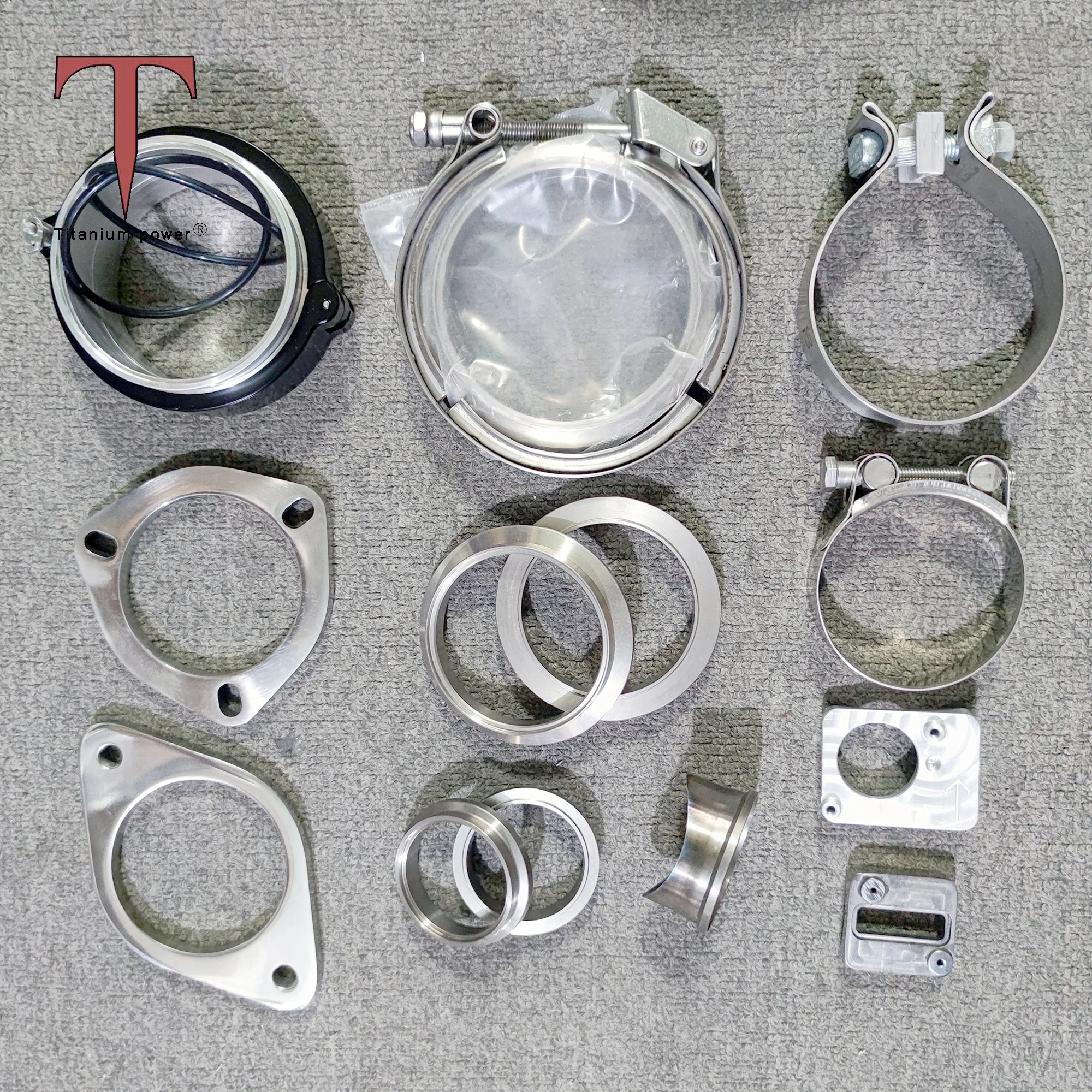 Customizalbe Titanium Flange V-band Flange Exhaust Pipe Connector Weld Ferrule for Cars