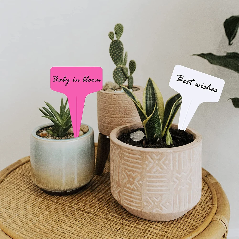 100 Pcs Colors 2X10CM Plastic Waterproof Garden Plant Tags Nursery Garden Labels Markers Plant Stakes
