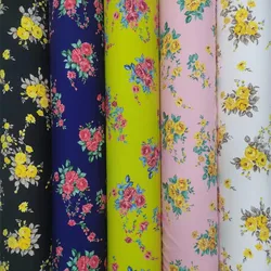 Wholesale High Quality 100%polyester Fabric Roll Popular Floral Silk Screen Prints Satin Crepe 4-Way-Stret Fabric For Garment
