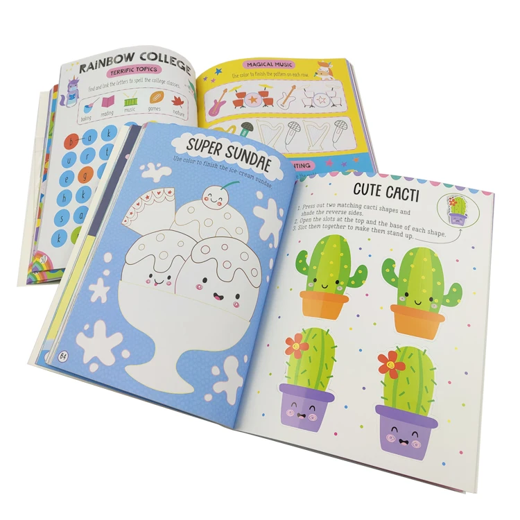 Оптовая продажа индивидуальные учебные книги для раскрашивания и рисования детские с принтом детская книга занятыми наклейками