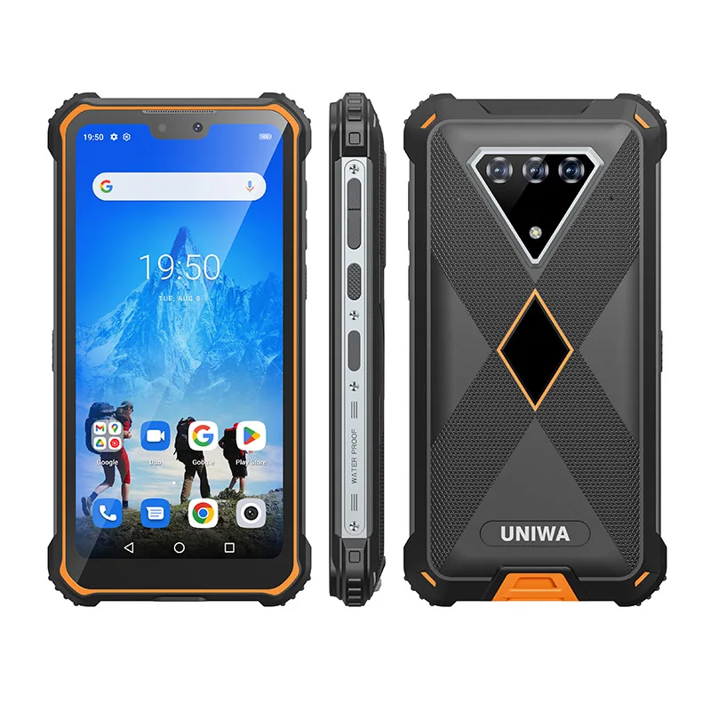 UNIWA F910 IP68 Waterproof 6.3 Inch 10000mAh Big Battery NFC Fingerprint Unlock Rugged Smartphone