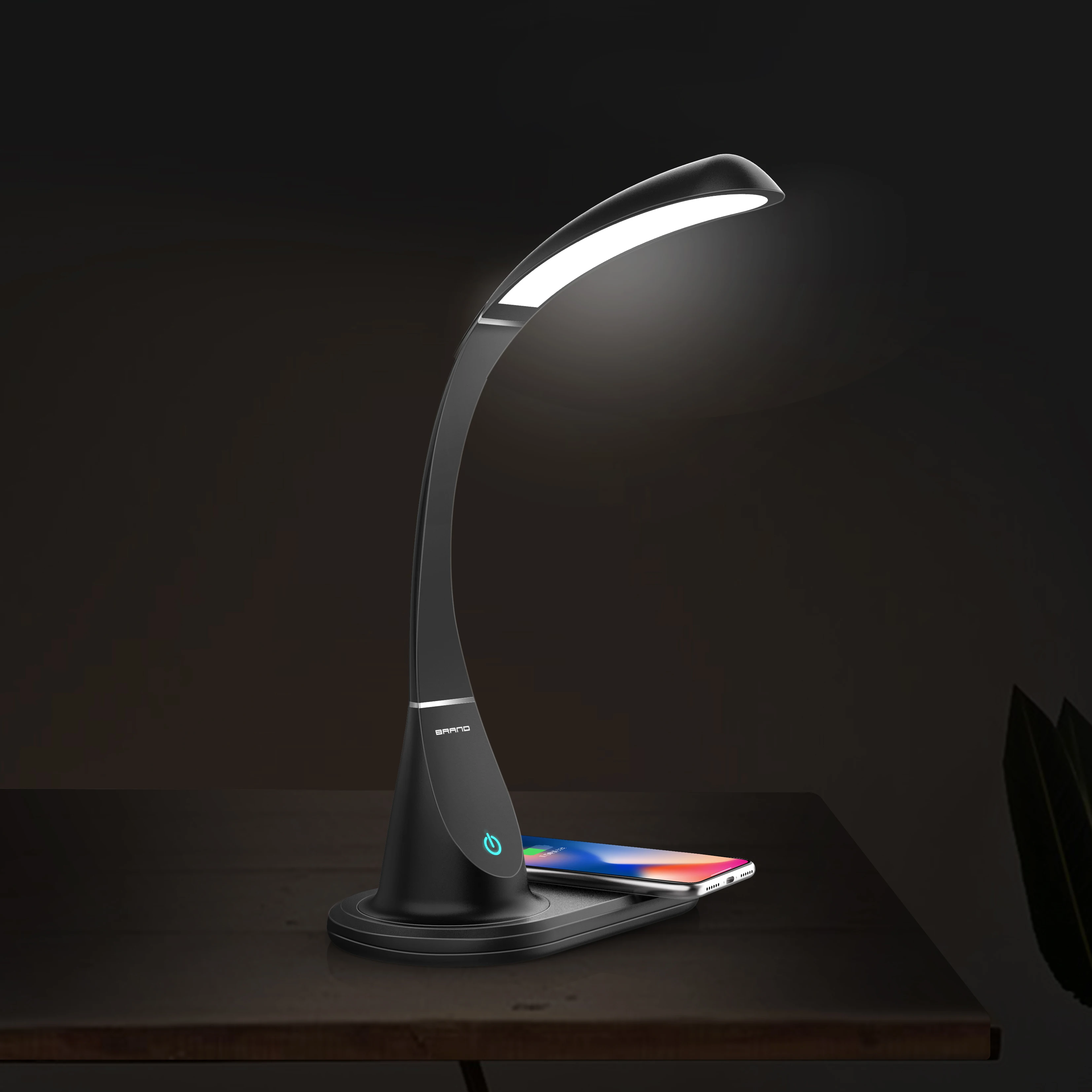 SML Modern Wireless Charging Sensor Switch LED Table Lamps Abs&Rubber Material Eye-Caring LED Table Lamp