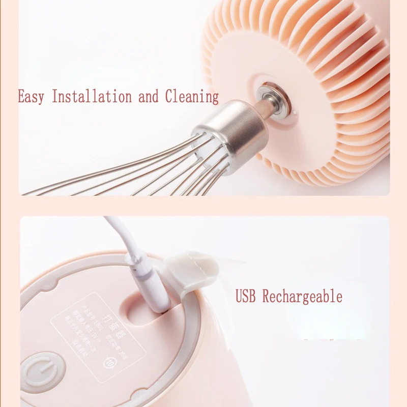 3-Speed Adjustable Cordless Garlic Chopper Electric Food Blenders Portable Egg Beater