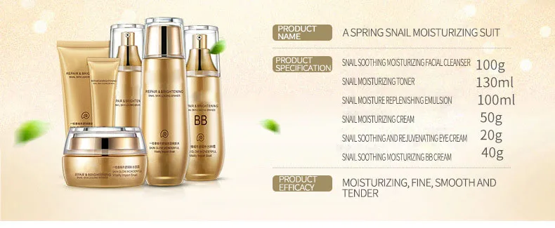 OEM Private Label Skin Repair Best Moisturizer Firming Anti Aging Anti Wrinkle snail Face Cream set