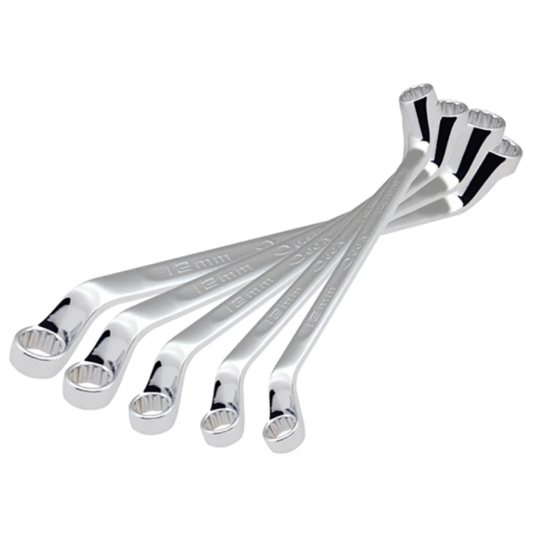 Opened Cordless Spanner Double Ratchet Flex -DEEN 75 degree Offset Box End Wrench 5 Pcs Set