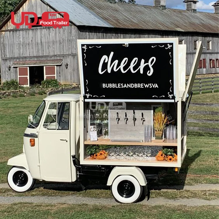 3 Wheel Drivable Electric Food Trucks Tacos Ice Cream Beer Vending Truck Moto Food Truck With Full Kitchen