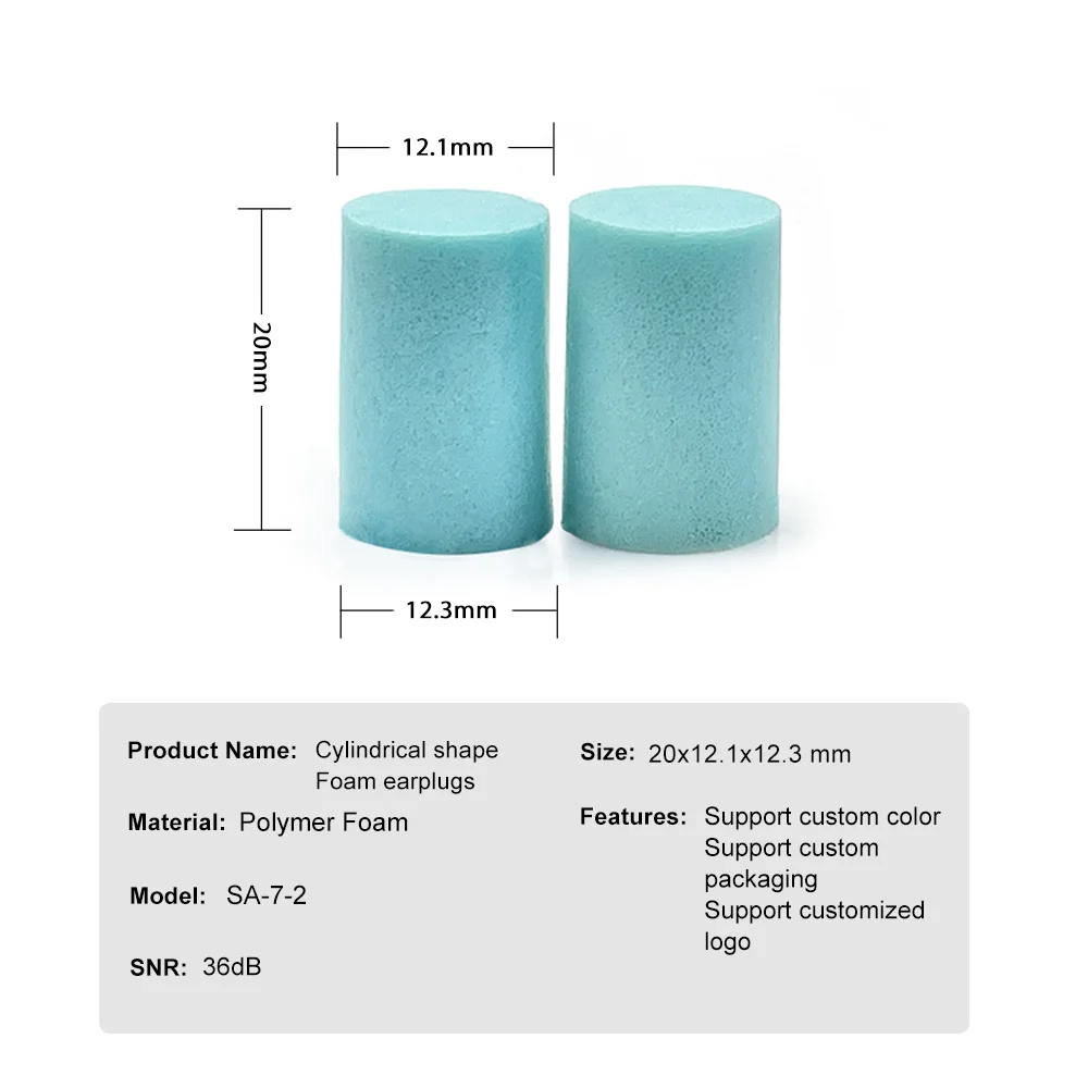 pvc foam earplugs Slow Rebound Memory Foam Earplugs Cylindrical PU Foam Earplugs With CE Certificate For Sleeping