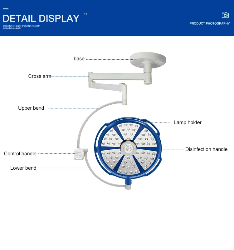 Single head 700mm ceiling medical LED shadowless operating lamp hospital surgical exam light price