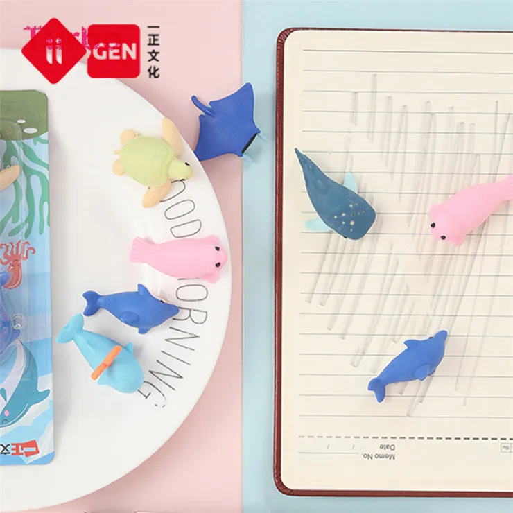 Attractive Price New Type school office Creative 3D whale design eco friendly earser stationery imported from china