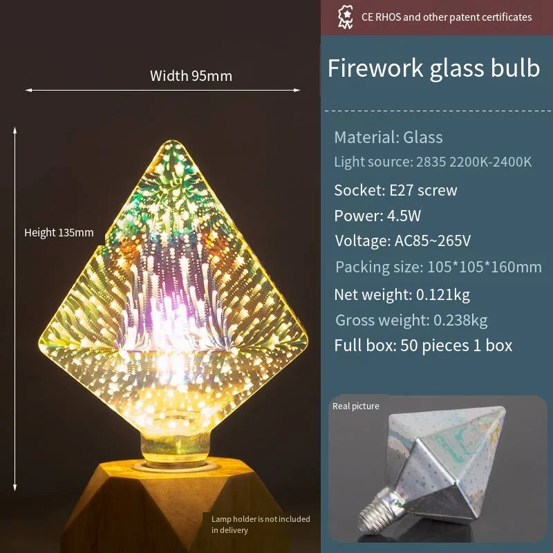 3 Different Shapes of Luminous Bulb Crystal Silicone Epoxy Resin Molds for DIY Handmade Epoxy Resin Crystal Lamps