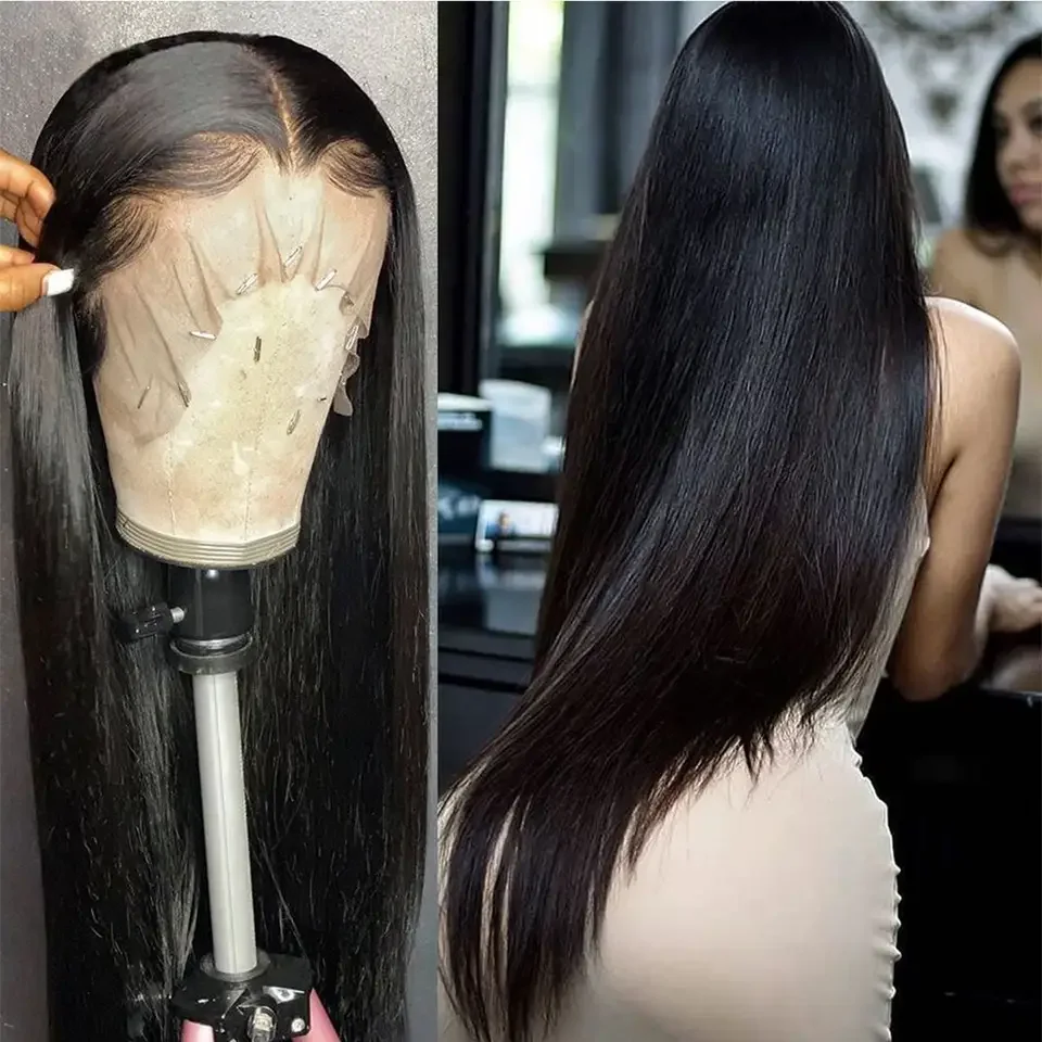 30 Inch Straight Full Swiss Hd Lace Frontal Wig Raw 100% Cambodian Virgin Remy Cuticle Aligned Human Hair Wig For Black Women