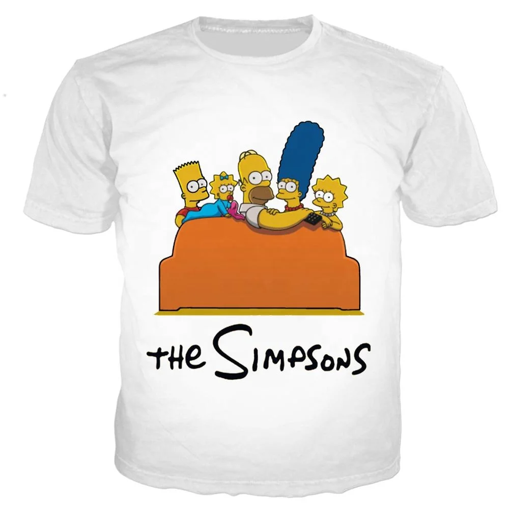 
hot sale hip hop t shirt men the simpsons 3D digital print anime sublimation t-shirt with fair price 