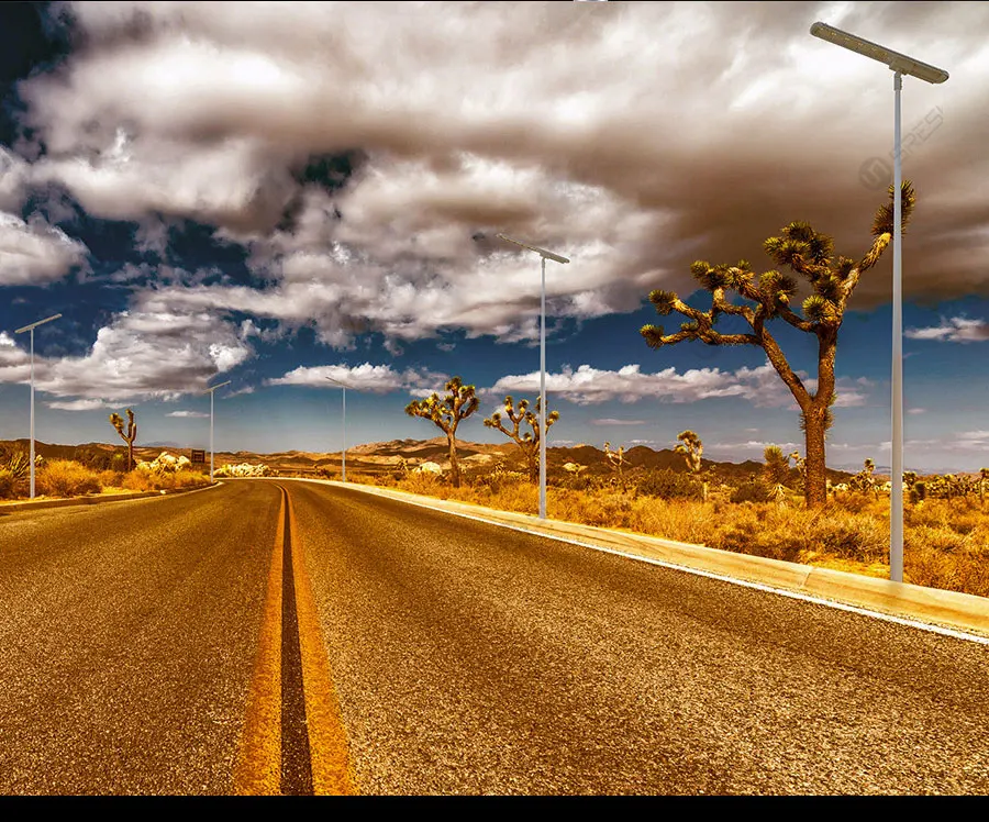 SRESKY outdoor lights energy saving waterproof outdoor all in one led solar panel street light with auto cleaning