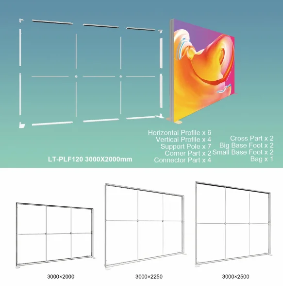 Trade show booth portable display stand advertising fashion banners Trade show display board standard 10x20ft