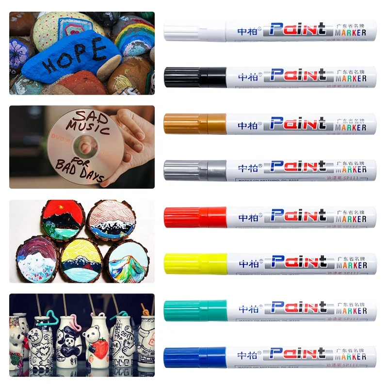 SP111 Jobsite Marker Pen Metal Rock Painting Wood Plastic Canvas Mugs Permanent Paint Marker