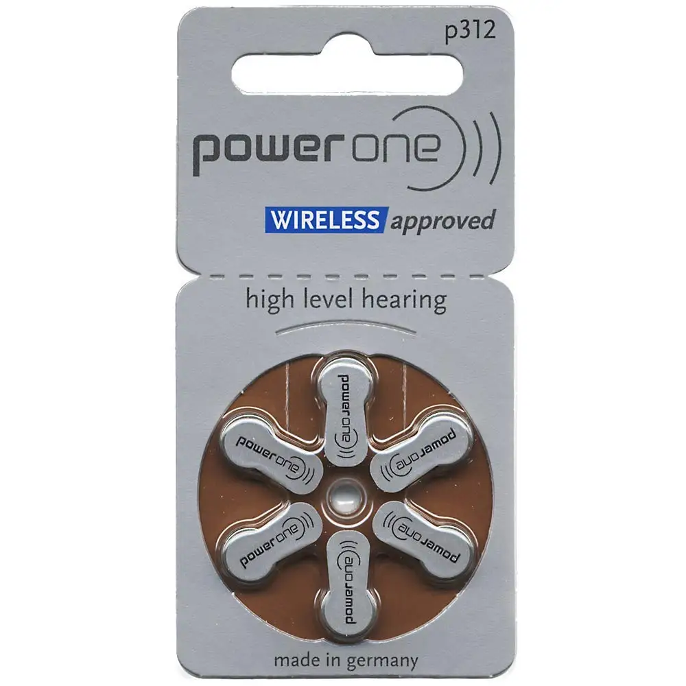 Hearing Aid Batteries Power One Size 312 Zinc Air Hearing Aid Batteries