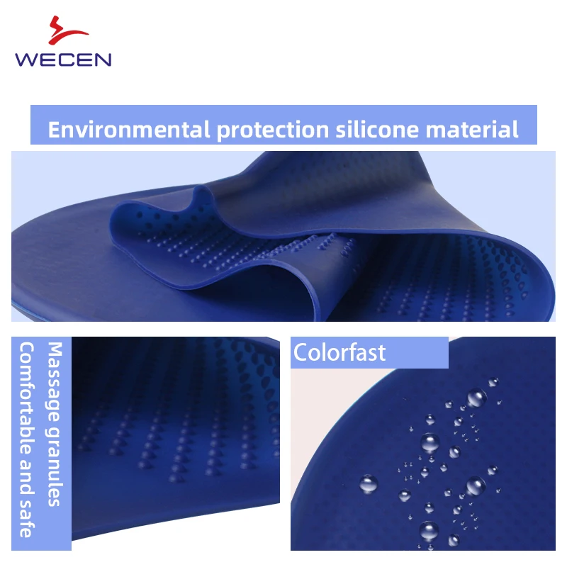 Ear cover long hair color fast Swimming cap Silicone high elasticity soft  message granules  Swim Cap