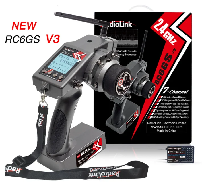 Производитель RadioLink RC6GS V3 7-канальный передатчик пульт дистанционного управления радио для приманки лодки автомобиля гироскоп приемник R7FG 2 4 ГГц