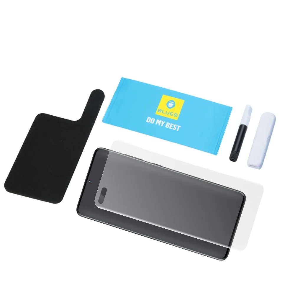 BLUEO AG Matte frosted anti broken edge high quality matte texture high clear UV glue liquid tempered glass screen protector