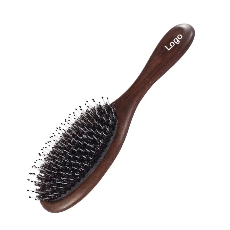 Mix Nylon Boar Bristle Cushion Paddle Brush Custom Comb Wooden Hairbrush Hair Brushes