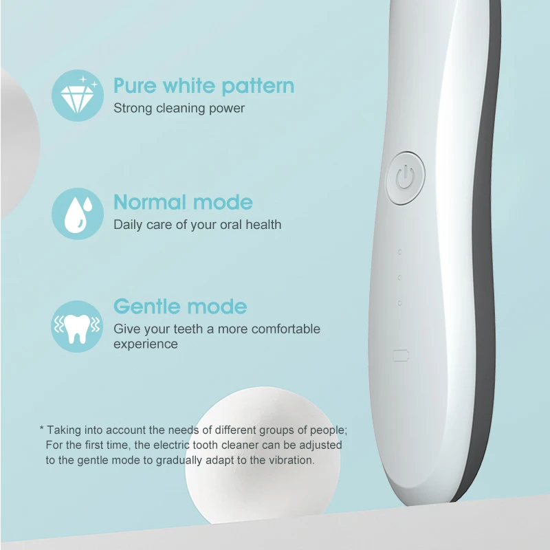 Home Use USB Rechargeable Teeth Deep Cleaning Ultrasonic Electric Oral Care Deep Teeth Cleaning Device about 2 Hours 500 Mah 1W