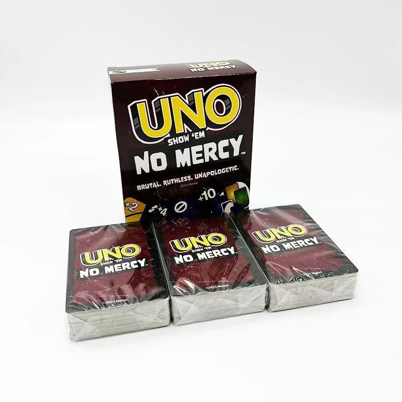 168PCS Classic Uno-s no Mercy Skip bo Flip PLUS Poker Thickened Paper Full Range Party Playing UNOS Cards Game for Kids Adults