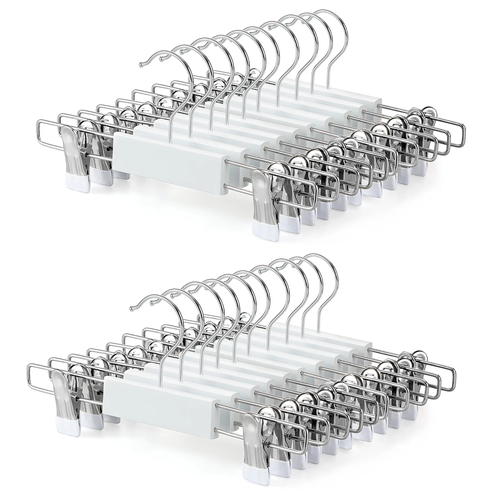 LINDON OEM Cute White Wooden Baby Kids Cloths Shop Display Hangers with Clips